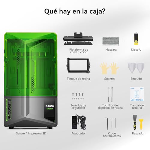 Impresora 3D de Resina ELEGOO Saturn 4 - 12K HD Mono LCD con Nivelación Automática - Fernando Cortés