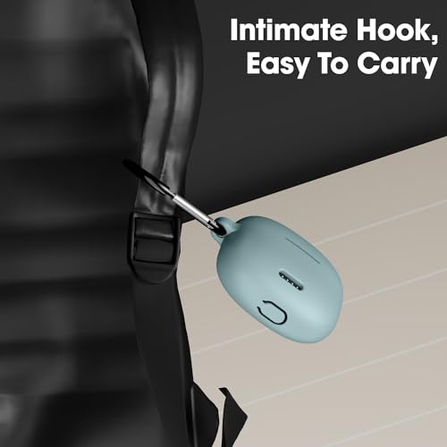 Image of Sounce Earphone Case Cover Compatible for Noise Buds VS104, Soft Silicone Skin Case Cover Shock-Absorbing Protective Case with Keychain [Front LED Visible] - Green