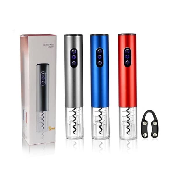Alupre Electric Wine Opener, Mosskic Stainless Steel Rechargeable Wine Bottle Opener(蓝色)