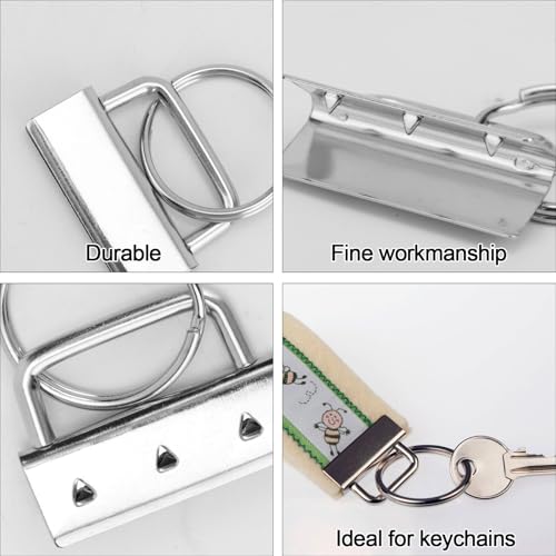 Fukaisu 25 Stück Schlüsselanhänger-Hardware mit Zange, Langlebiges Metall Schlüsselanhänger-Herstellungsset Hardware zum Basteln Handgelenk-Lanyard