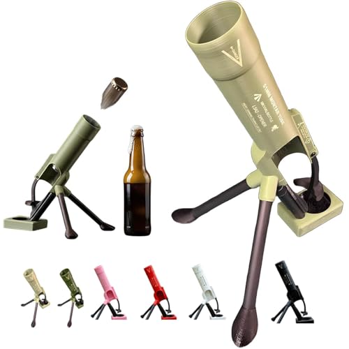 Apribottiglie di birra, 51 mm, divertente apribottiglie per mortaio e birra, a mani libere, tattico, decorazione per casa, feste, bar, scrivania (cachi) (Kaki)