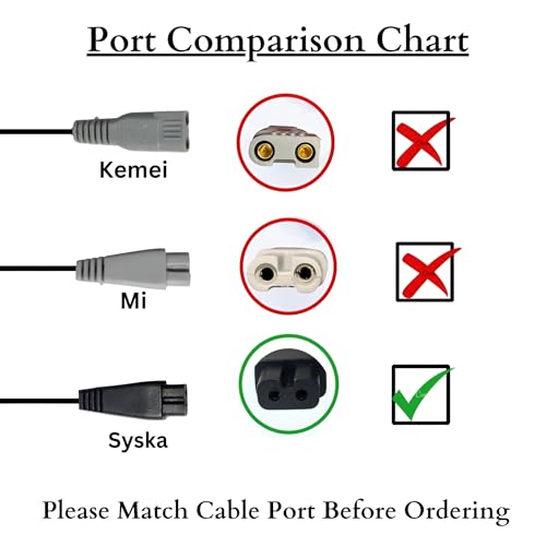 Image of Upix USB Syska Trimmer Charging Cable 1 Meter (3.2 Feet), Compatible Only for Syska Trimmer, Shavers, Body Groomers (Match Cable Port before Ordering, Check Images) (Works with 5V USB Adapter Only)