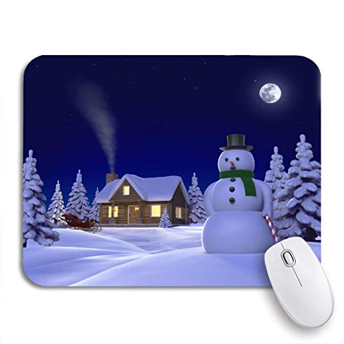 Preisvergleich Produktbild Gaming mouse pad weihnachten schneeszene zeigt schneemann kabine und schlitten bei rutschfesten gummi backing mousepad für notebooks computer mausmatten