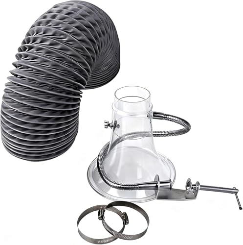 SAFWELAU Manguera de Aire Tubo de eliminación de Gases de Escape industriales con Capucha Transparente y Soporte Flexible(L 10m/33ft,ID 65MM/2 1/2 In)