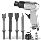 NYXOVA 150mm Air Hammer Kit, 4500 BPM Short Barrel Pneumatic Hammer with Quick Change Retainer & 4 Chisels – Heavy-Duty Air Chisel Tool for Automotive, Metal & Masonry Work