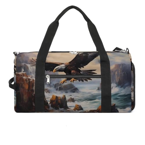 Bald Eagle Gym Bag Travel Duffel Bag Sports Tote Bag Workout Bag Weekender Bag for Women Men