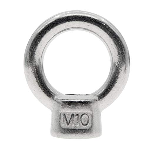 Eye Nut,Saim M10 Female Thread Lifting Ring Eye Bolt Stainless Steel Screw Bolt 2Pcs #TOP4