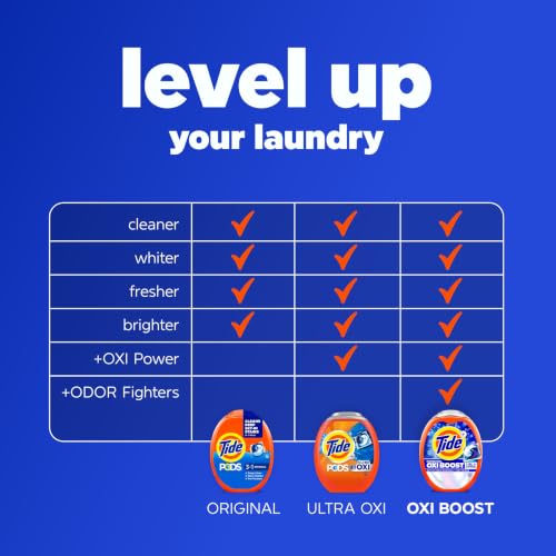 Image of Tide, 4-n-1 Ultra Oxi Pods Laundry Detergent Pacs, HE Compatible, Built in Pre-Treater for Stains, 32 Count