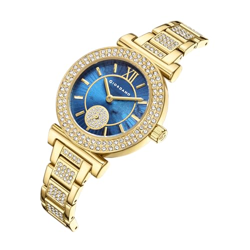 Image of Giordano Luxury Analog Watch for Women - Elegant Crystal Design with sub dial and Diamond Studed statinless Steel Strap