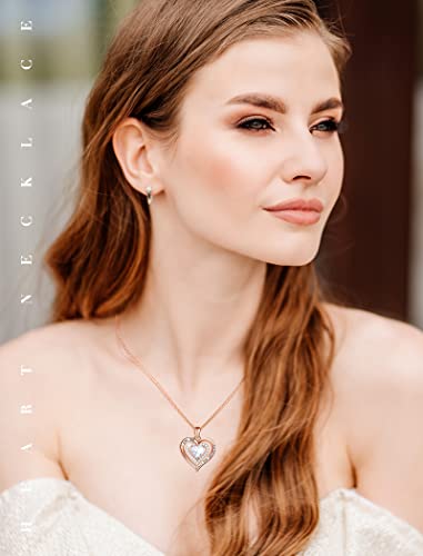 Necklace Jewelry For Women Wife, April Birthstone Necklace Heart Pendant, Sterling Silver Necklace For Women Wife Mom, Women's Jewelry Created Diamond Necklace Gift For Her Girlfriend, Anniversary Mother's Day Valentine's Day Wedding Graduation Birthday Gifts For Women #TOP2