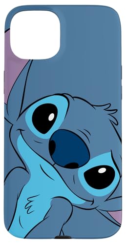 Image of Disney Lilo and Stitch Cute Stitch Face Slate Gray Case for iPhone 15 Plus