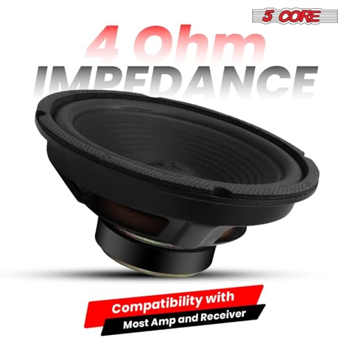 5 CORE Subwoofer 500 Watt Car Sub Woofer Speaker 4 Ohm w Deep Bass Replacement Component Subwoofers for Auto Truck Vehicle (WF 8\"-890 4PC, 08 CW)