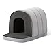 Pelzin Orthopädisches Indoor-Hundehaus - Hundeschlafhaus mit Eierkarton-Schaum, Zeltbett mit wasserdichter Innenhülle & Rutschsperre, Ideal für große Rassen, passt zu 92cm-Boxen (89x59cm), Holzkohle