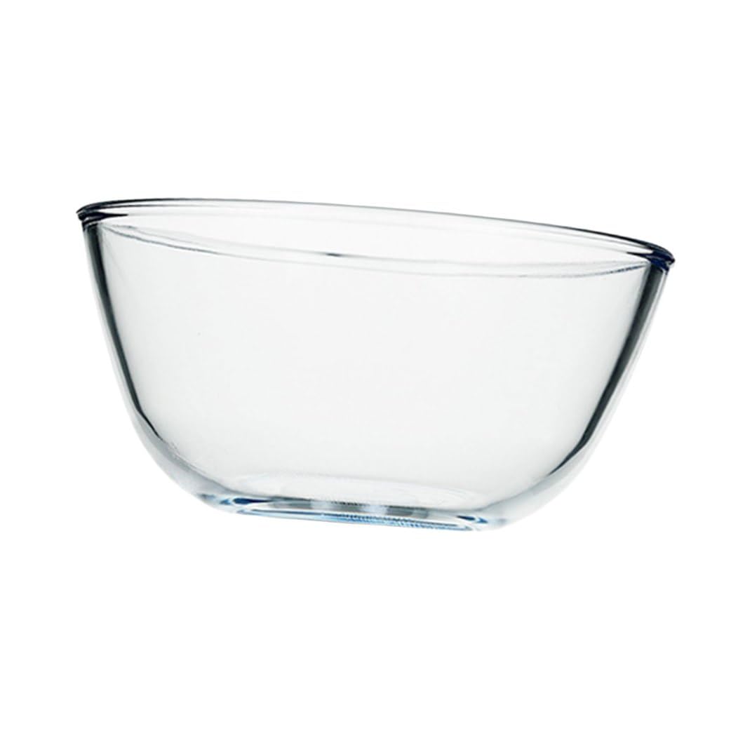 Ciotola per Insalata in Vetro Temperato Bianco 1000 Ml | Stile Giapponese Creativo, Bordo Liscio, 1 Pezzo per Cucina e Servizio, Uso Decorativo