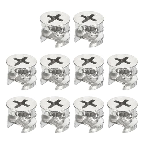 sourcing map Cam Lock Nut for Furniture, 10pcs 12x10mm Joint Connector Locking Nuts Furniture Connecting Cam Fittings