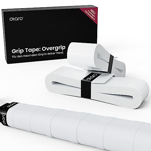 Otaro Overgrip Padel | Il miglior Grip Racchetta Tennis | 2 Pezzi | qualità Tedesca | Anche per Grip Padel, overgrip Tennis, Racchetta Tennis, Racchette Padel, Tennis, Badminton | (Bianco)