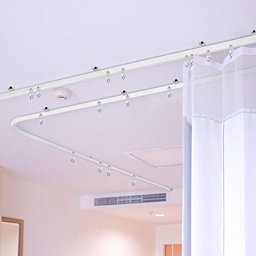 Image of Jetec Flexible Bendable Ceiling Curtain Track, Mount for Rail with Curtain Tracks System Bunk Bed Window, Room Divider, Door, Shower, Rv(16.4 Feet / 5 Meters,White)