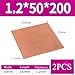 RhLLvJ 2 Pure Copper Sheets, 1.2Mm Thickness, Craft, Jewellery, Maintenance, Electrical, Industrial Copper Sheets, (Size : 1.2 * 50 * 200mm 2)