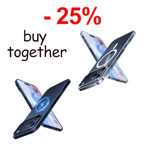 Save More, Buy 2 Magnetic Cases (Blue + Clear) for 17 Pro Max