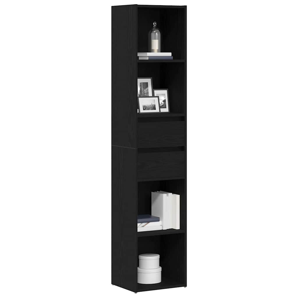 Generisch Bücherregal Schwarz Eichen-Optik 36 x 30 x 171 cm Holzwerkstoff,Möbel,Regalsysteme,Bücherregale Bücherschränke-862499