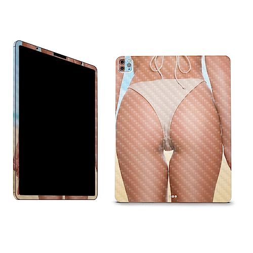 Image of MightySkins Carbon Fiber Skin Compatible with Apple iPad Pro 12.9 inch M2 6th Gen (2022) Full Wrap Kit - Beach Ready | Protective, Durable Textured Carbon Fiber Finish | Easy to Apply | Made in The USA