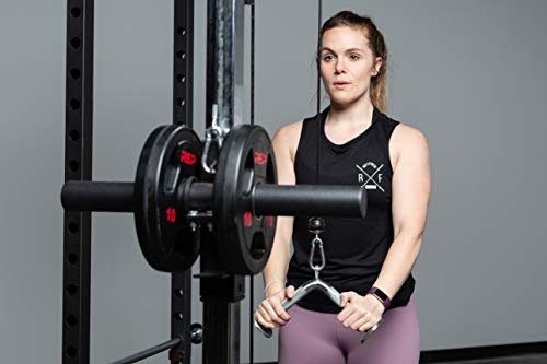 Image of REP Fitness LAT Pulldown and Low Row Cable Machine Attachments and Functional Trainer Attachments - Curl Bar, D-Handle, Ankle Cuff, Tricep Rope, Sports Handle, Straight Bar, Row, Chinning Triangle
