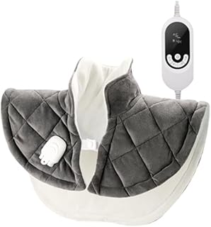 Weighted Heating Pad for Neck and Shoulders Laelr Electric Heating Pad for Back Neck Pain Relief 20X23 IN Shoulder Heating Pads 6 Heating Settings 6 Auto-Off Timers for Women Men Christmas Birthday