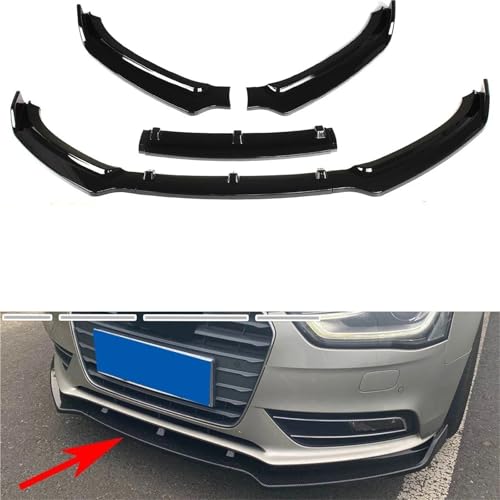 Diffuseur de pare-chocs avant Audi A4 B8.5 2013-2016 spoiler noir - 4