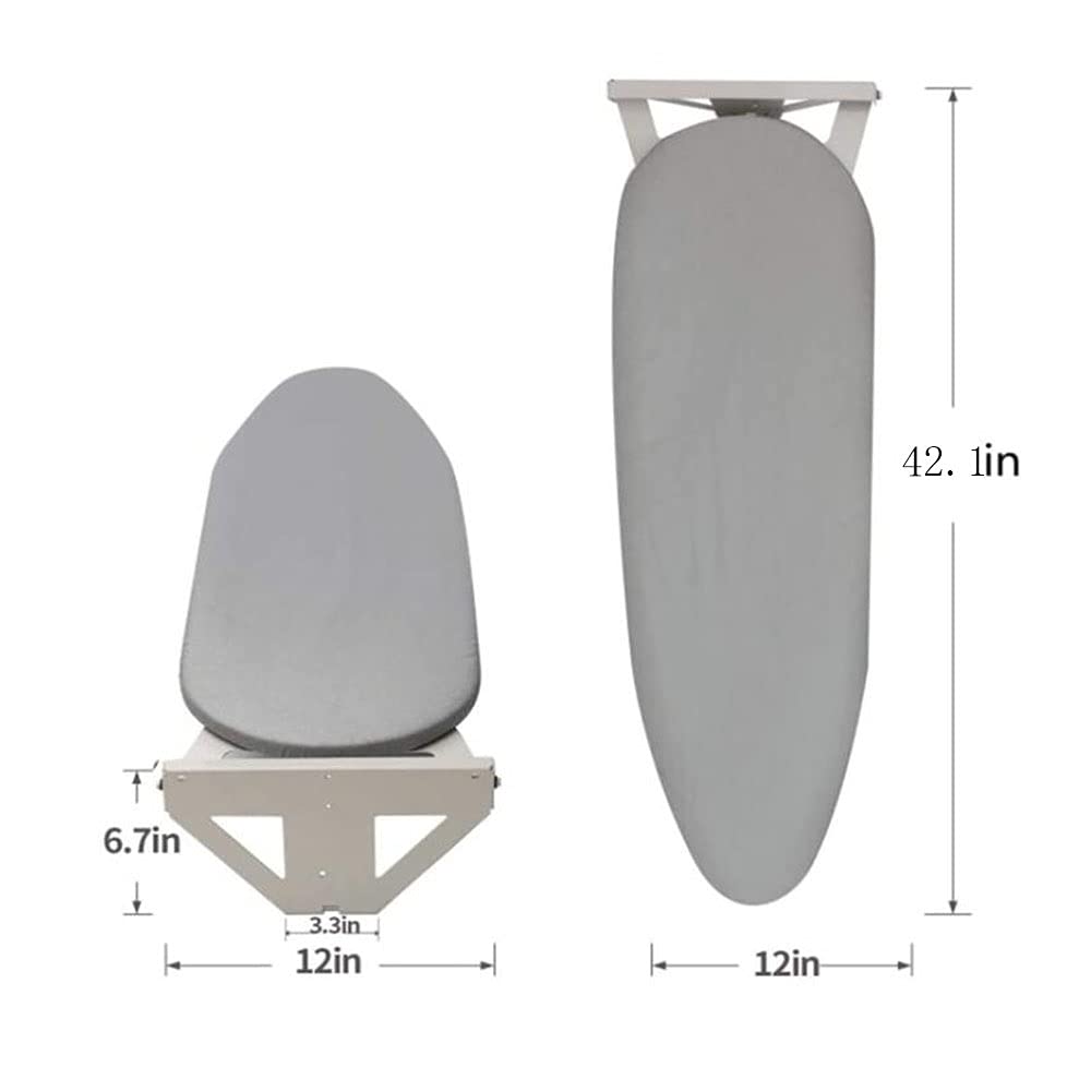 Tabla de Planchar compacta montada en la Pared, Placa de fijación de Pared Plegable desplegable con Cubierta Resistente al Calor para lavandería doméstica