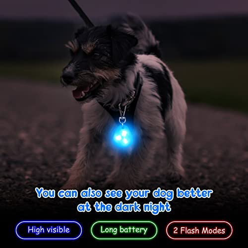 5 Pcs Clip On Dog Collar Silicone Led Dog Collar Dog Tag Light Dog Collar Light Waterproof Safety Night Walking Lights For Camping Dog Cat, Battery Included, 5 Colors (Paw) #TOP4