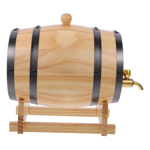 DECHOUS Whiskey Dispenser with Faucet Oak Use for Red Wine Rustic Decor for Parties and Gatherings Capacity Random Tap