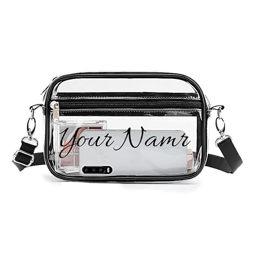 Clear Crossbody Bag Stadium Approved - Adjustable Shoulder Strap Clear Messenger Bag for Concerts Sports Events