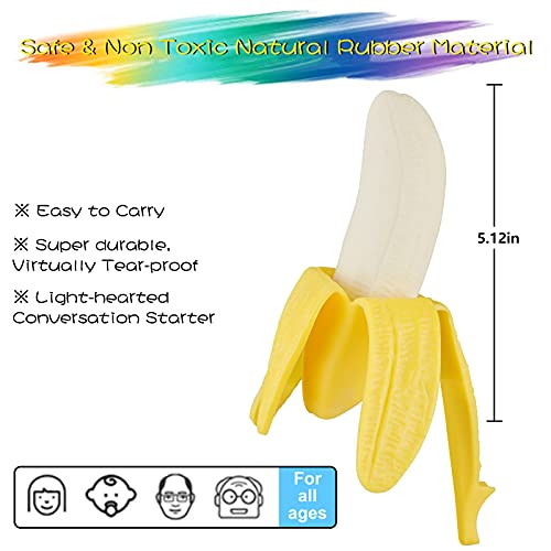 ATESSON Squishy Toys Slow Rising Squishy Squeeze Toys, Super Soft Stress Relief Toys Banana Kawaii Party Favors for Kids Novelty Toy Birthday Gifts for Boys Girls Adults - Thumbnail 3
