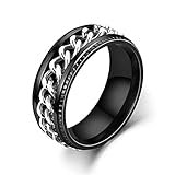 Udolfly Mens Fidget Rings Anxiety Rings for Men Women Chain Spinner Rings for Kids Teen Titanium Ste