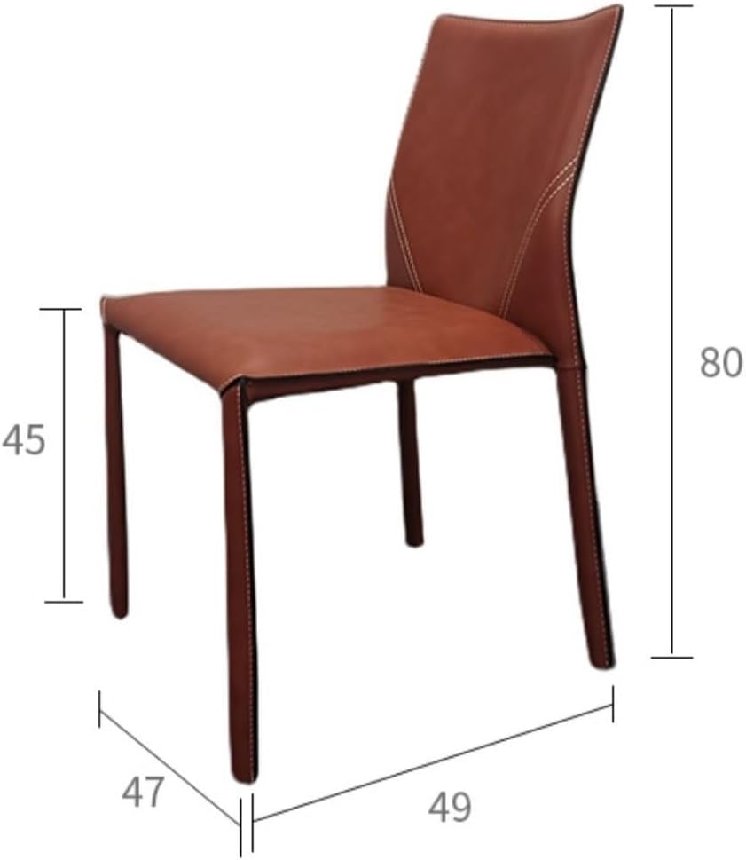 Office Chair Scandinavian Saddle Leather Dining Chair Modern Simple Minimalist Stool Household Backrest Chair Leisure Negotiation Chair Chair Gaming Chair