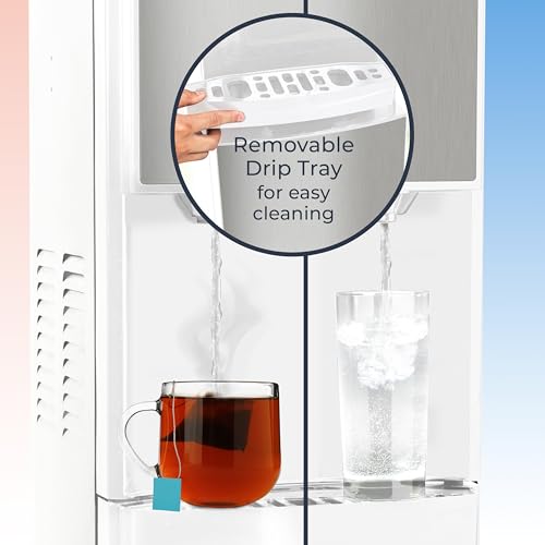Igloo Bottom Load Water Cooler Dispenser - Hot, Cold, or Room-Temperature Water - Holds 3 or 5 Gallon Bottles - Child Safety Lock - Perfect for Homes, Kitchens, Dorms - White Stainless