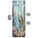 LINNIKEEEE Arte Infantil Colorido Avestruz Funda para Tumbona de Playa Antideslizante,Toalla para Tumbona de Patio