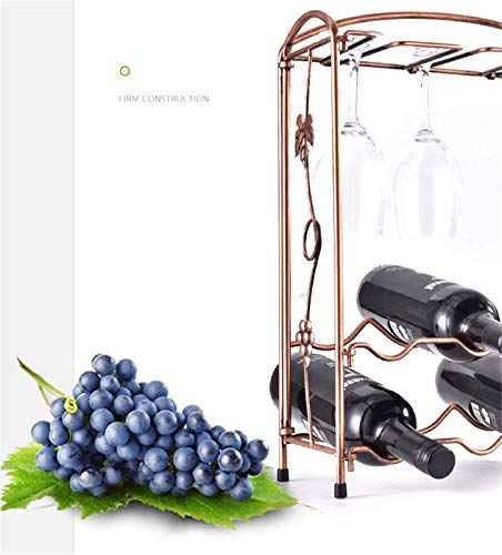 Soporte para botellas de vino metálico de 2 niveles miniatura 6