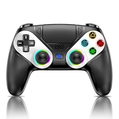 Gamrombo LED Wireless Controller for PS5, Compatible with PS5 Pro/Slim/PC, Dual Vibration, Macro/Turbo Function, 3.5mm Audio Jack, 6-Axis Motion Control Gamepad with Speaker