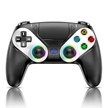 Gamrombo LED Wireless Controller for PS5, Compatible with PS5 Pro/Slim/PC, Dual Vibration, Macro/Turbo Function, 3.5mm Audio Jack, 6-Axis Motion Control Gamepad with SpeakerBlack