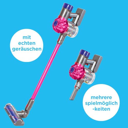 Casdon Dyson kabelloser Staubsauger | Interaktiver & offiziell lizenzierter Dyson Spielzeugstaubsauger für Kinder ab 3 Jahren | Realistischer Rollenspielspaß!