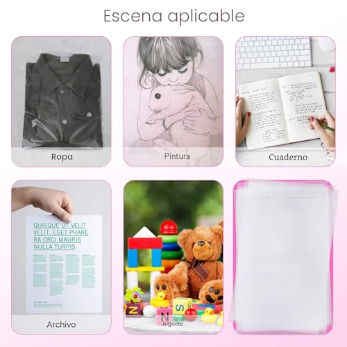 Miniatura 7 de Alliebe 100 Unidades 30x40cm Bolsas De Plástico Transparentes De Celofán Para Correo Autoadhesivas Para Bolsas De Violonchelo Ideal Para Ropa Camisetas Pantalones Volantes Fiestas Bodas Regalo