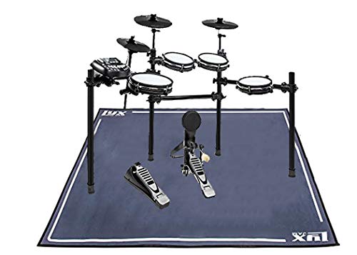 LyxJam 8-Piece Electronic Drum Kit, Professional Drum Set with Real Mesh Fabric, 448 Preloaded Sounds, 70 Songs, 15-Song Recording Capacity, Choke Rim & Kick Pad, Drum Sticks With Drum Rug Mat