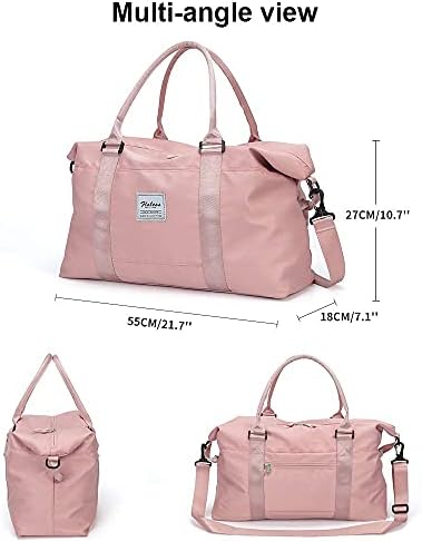 Travel Duffel Bag,Sports Tote Gym Bag,Weekender Bag,Overnight Bags for Women with Wet Pocket and Trolley Sleeve,Dusty Pink 7 Travel Duffel Bag,Sports Tote Gym Bag,Weekender Bag,Overnight Bags for Women with Wet Pocket and Trolley Sleeve,Dusty Pink