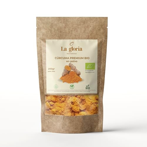 Cúrcuma en Polvo Ecológica - 100% Natural y Orgánica | Alta en Curcumina | Golden Milk | Cúrcuma Latte con Pimienta Negra y Jengibre | Superalimento Vegano | 200g