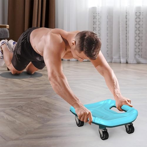 PROIRON Ab Roller with Knee Pads for Abs Workout, Multifunctional Ab Roller Wheel for Abs Workout, Abdominal Roller with Knee Pads, Abdominal Exercises Wheel, Abb Roller (Slide Fitness Trainer)-blue