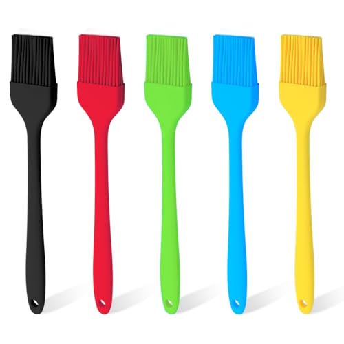 GYSRXS 5 Piezas Pincel Cocina Resistente al Calor Brocha Cocina Aceite Pincel de Reposteria Adecuado para Barbacoas,Baking Cooking Esparcir Aceite,20.5×3.5CM(5 Colores)