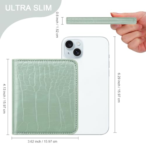 Image of Crocodile Wallets Women Small RFID Blocking Credit Card Holder | Luxury Alligator Faux Leather Thin Bifold Croc Womens Wallet Ladies Mini Purse with Coin Pocket, Green