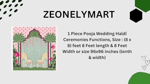 Image of Backdrop Cloth for Pooja Wedding Decoration | Decoration Backdrop | Back Ground Decorations Clothes 8 /8 ft (Pink Two Palm Trees (8 8 FT)) ugadi Decorations Backdrop