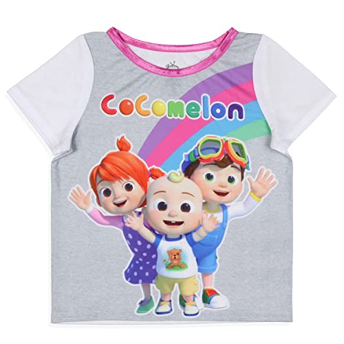 Komar Kids CoComelon Toddler Girls' Rainbow Short Sleeve Shirt And Pants 2PC Pajama Set3